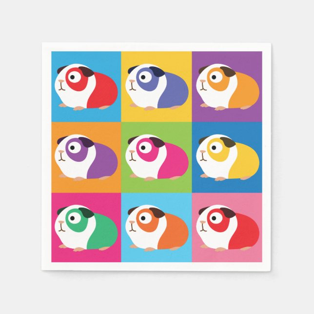 Guardanapo De Papel Suínos pop Art Guiné (Frente)