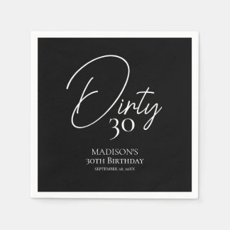 Guardanapo De Papel Sujo 30 30 preto e branco Aniversário