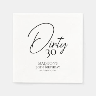 Guardanapo De Papel Sujo 30 30 preto e branco Aniversário