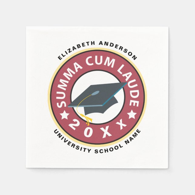 Guardanapo De Papel Summa Cum Laude Graduação (Frente)