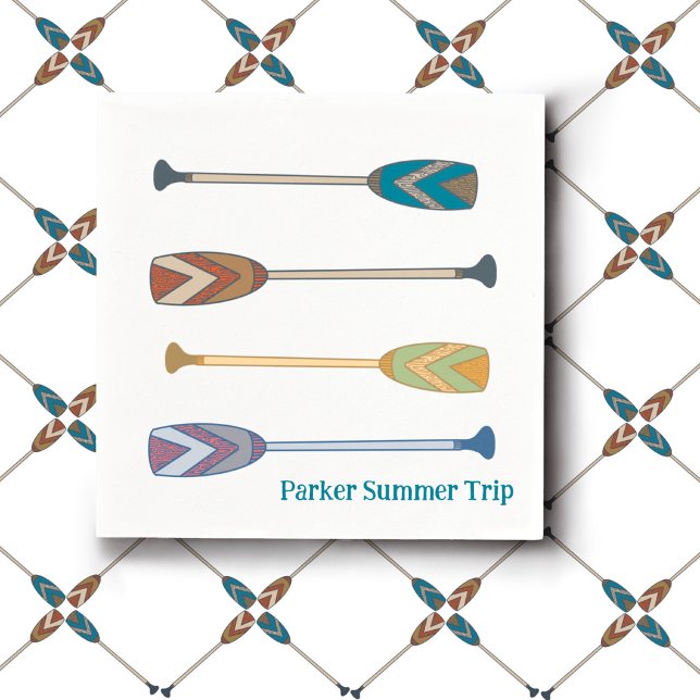 Guardanapo De Papel Summer Canoe Family Trip custom napkins (Criador carregado)