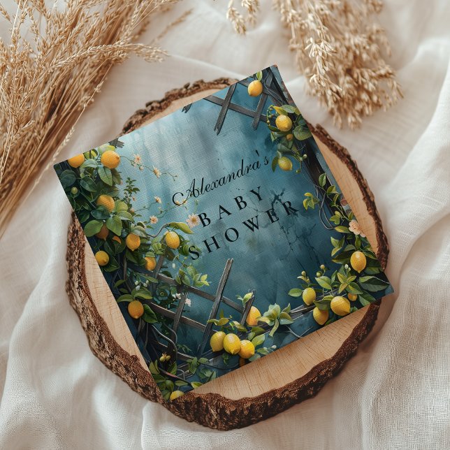 Guardanapo De Papel Summer Lemon Blossom Baby Shower (Criador carregado)