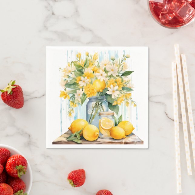 Guardanapo De Papel Summer Lemon Blossom Jar (Insitu)