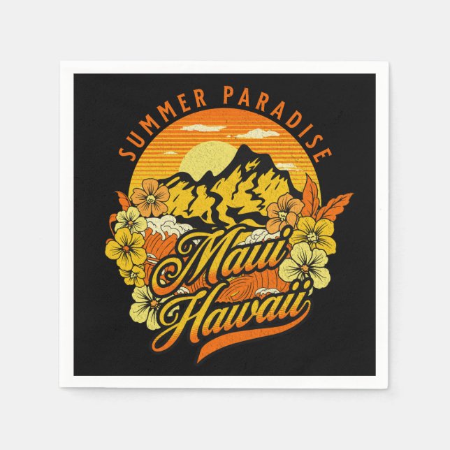 Guardanapo De Papel Summer Paradise, Maui Hawaii (Frente)