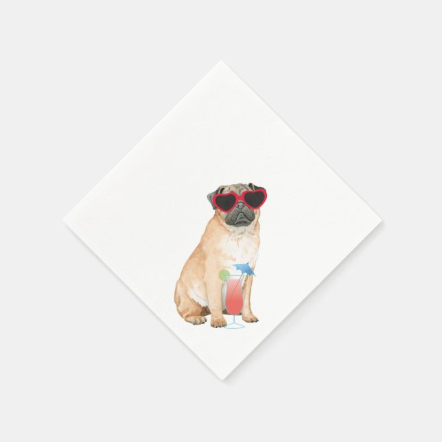 Guardanapo De Papel Summer Pug (Canto)
