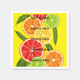 Guardanapo De Papel Summer Vibes Citrus Design, Gráfico Colorido de Fr