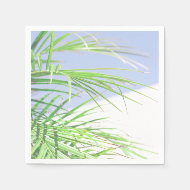 Guardanapo De Papel Summer Vibes Palm Tree deixa pastel verde pálido (Frente)