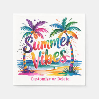 Guardanapo De Papel Summer Vibes Tropical Palm Tree Ocean Personalizad