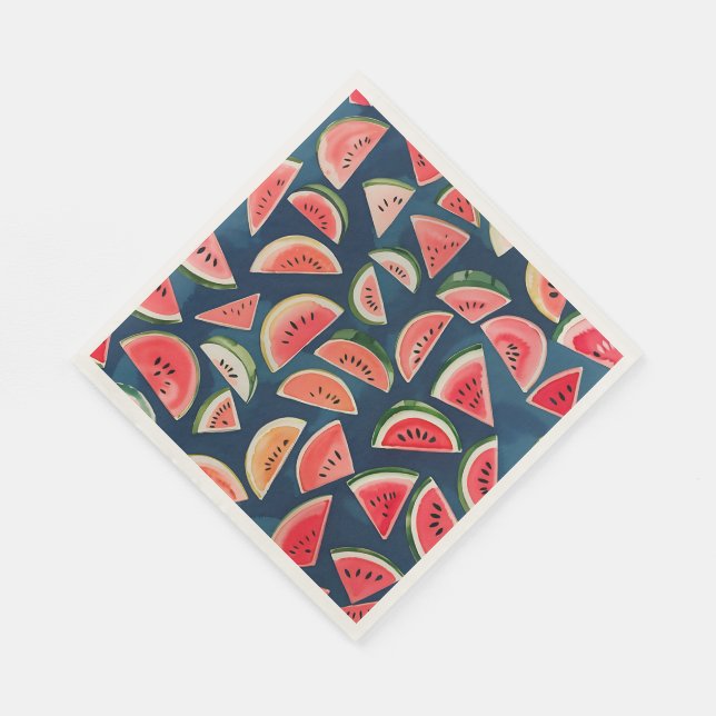 Guardanapo De Papel Summer Watercolor Watermelon Slicen Patten (Quina)