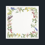 Guardanapo De Papel Summer Wildflower Watercolor Chá de panela Floral<br><div class="desc">Celebrar o chá da noiva com estes bonito e elegantes guardanapos florais de cor de água de verão. Apresentando uma borda de flores silvestres de verão, como ervilhas doces, tremoços, snapdragões e muito mais, em tons brilhantes de verão de rosa, lilás, lavanda, amarelos, azuis e delicadas folhas botânicas verdes. Parte...</div>