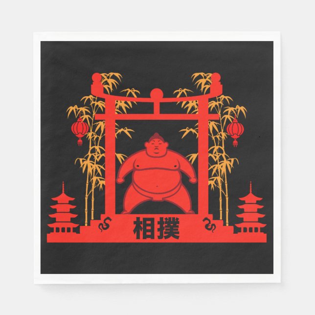Guardanapo De Papel Sumo Wrestler (Frente)