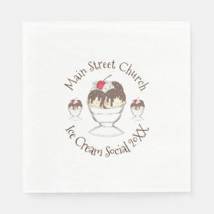 Guardanapo De Papel Sundae de Hot Fudge de Evento Social Anual do Sorv