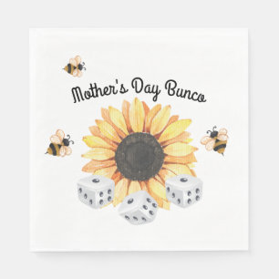 Guardanapo De Papel Sunflower Bees Floral Dice Bunco
