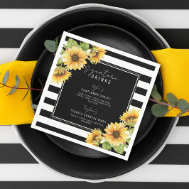 Guardanapo De Papel Sunflower Black Stripe Signature Bebe Casamento