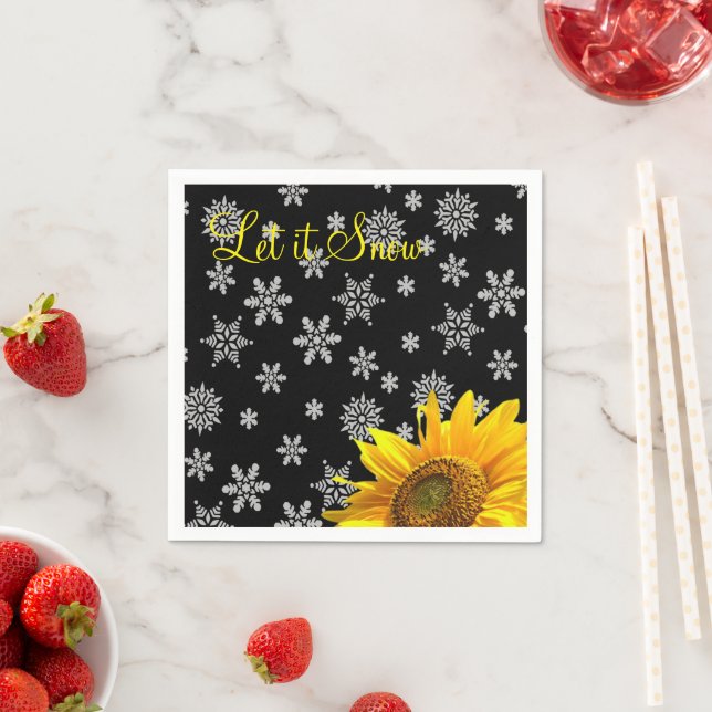 Guardanapo De Papel Sunflower Snowflakes Paper Napkins (Insitu)