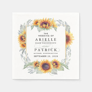 Guardanapo De Papel Sunflower Vintage Watercolor Casamento Napkins
