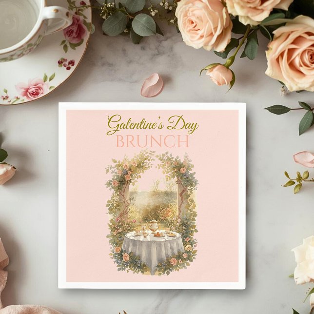 Guardanapo De Papel Sunlit Rococo Garden Galentine Brunch Table Floral (Criador carregado)
