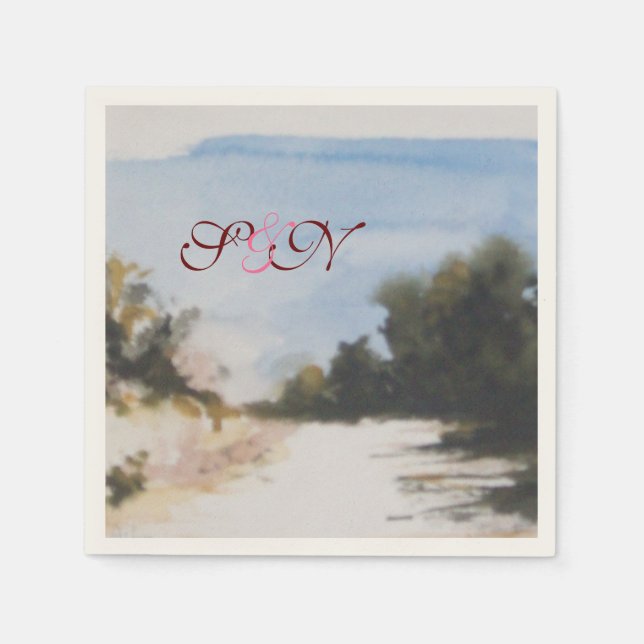 GUARDANAPO DE PAPEL SUNNY COUNTRYSIDE NA TÚSCULA MONOGRAMA (Frente)