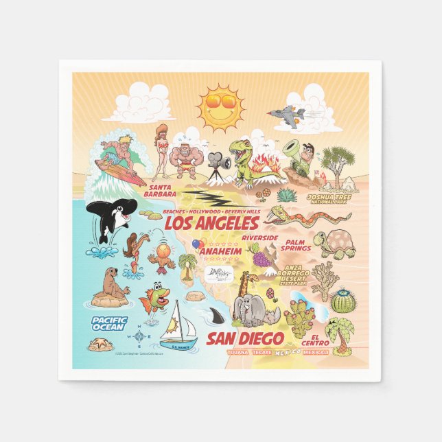 Guardanapo De Papel Sunny SoCal Napkins (Frente)