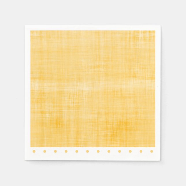 Guardanapo De Papel Sunny Yellow Whitewash Linen Polkadots Party (Frente)