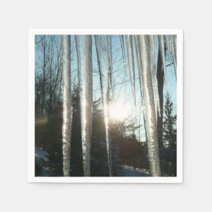 Guardanapo De Papel Sunrise Através De Ícicletas Winter Nature Fotog