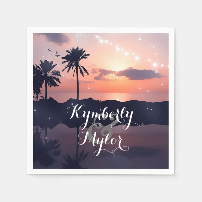 Guardanapo De Papel Sunset Beach Wedding (Frente)