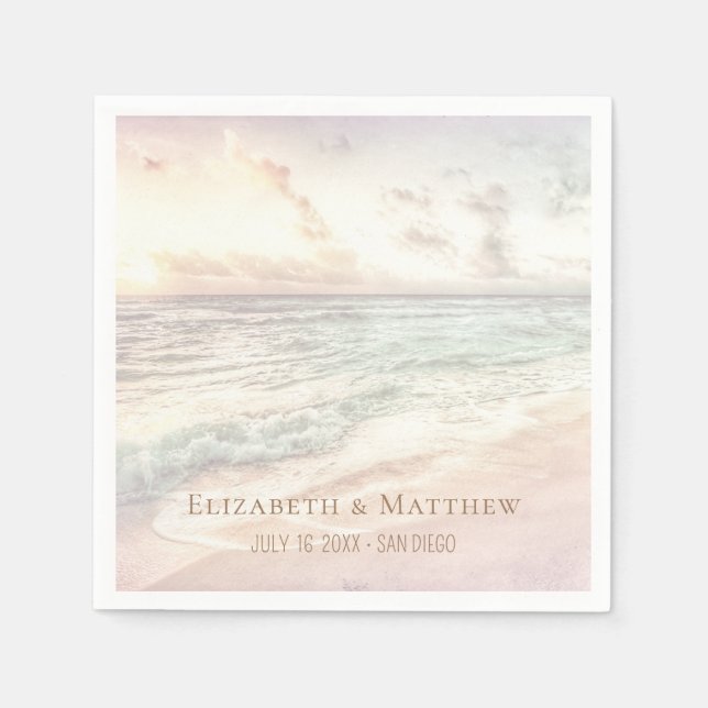 Guardanapo De Papel Sunset Beach Wedding | Seaside Wedding (Frente)