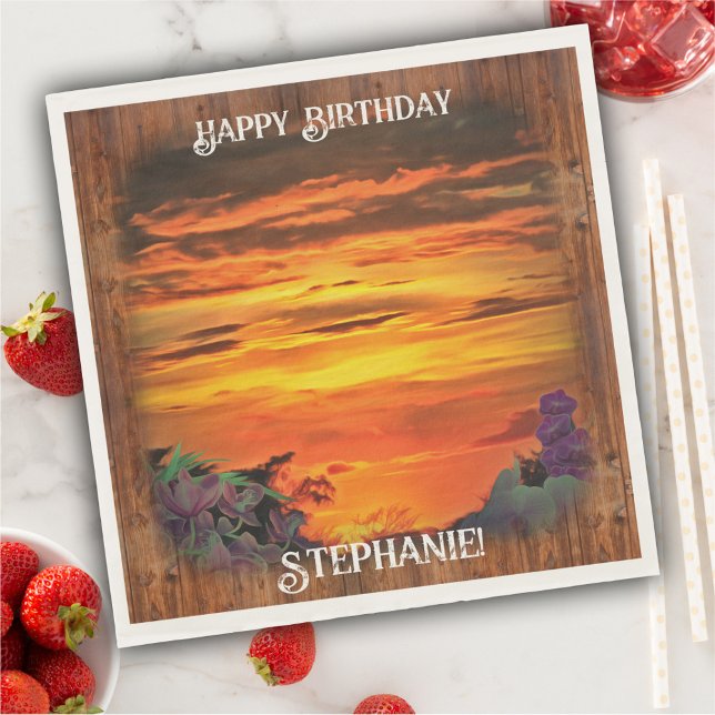 Guardanapo De Papel Sunset Birthday 2584 (Criador carregado)