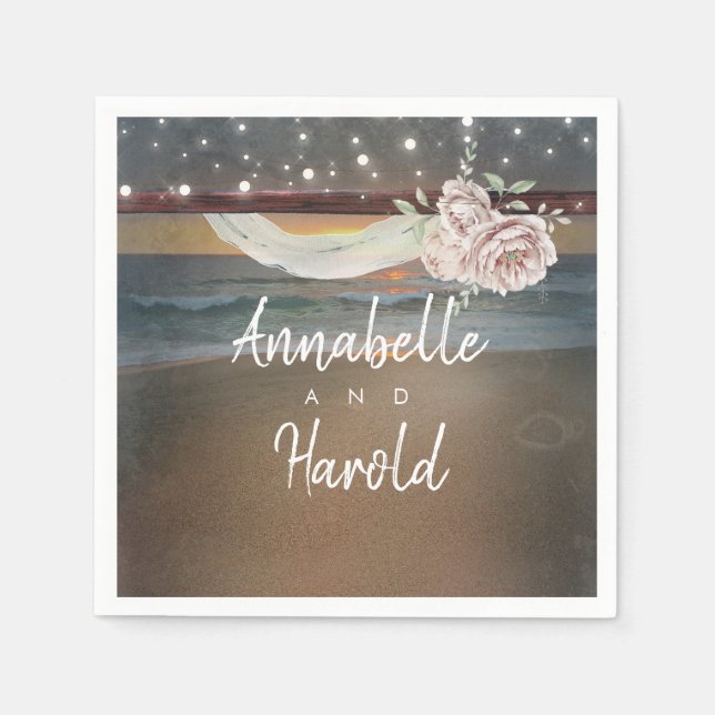 Guardanapo De Papel Sunset de praia (Frente)