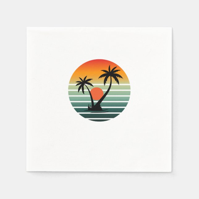 Guardanapo De Papel Sunset Paradise - Praia Tropical Vibes (Frente)