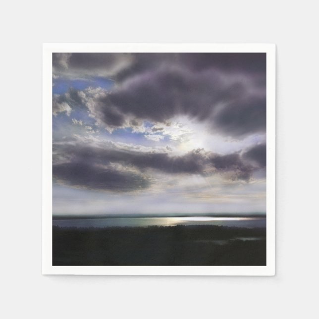 Guardanapo De Papel Sunset romântico sobre o lago (Frente)