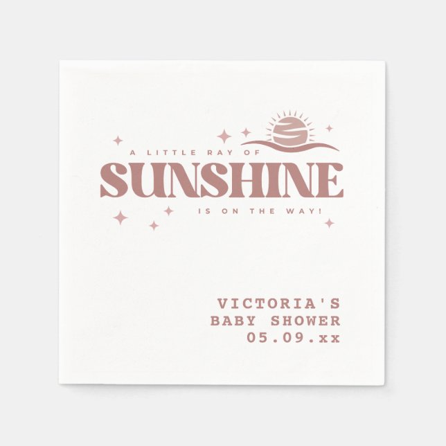 Guardanapo De Papel Sunshine Boho Gênero Chá de fraldas neutro Cocktai (Frente)