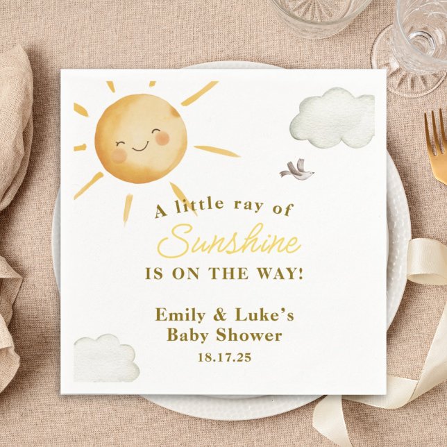 Guardanapo De Papel Sunshine Boho Sun Gender-Neutral Baby Shower (Criador carregado)