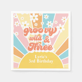 Guardanapo De Papel Sunshine Retro Daisy aniversário de 3 anos