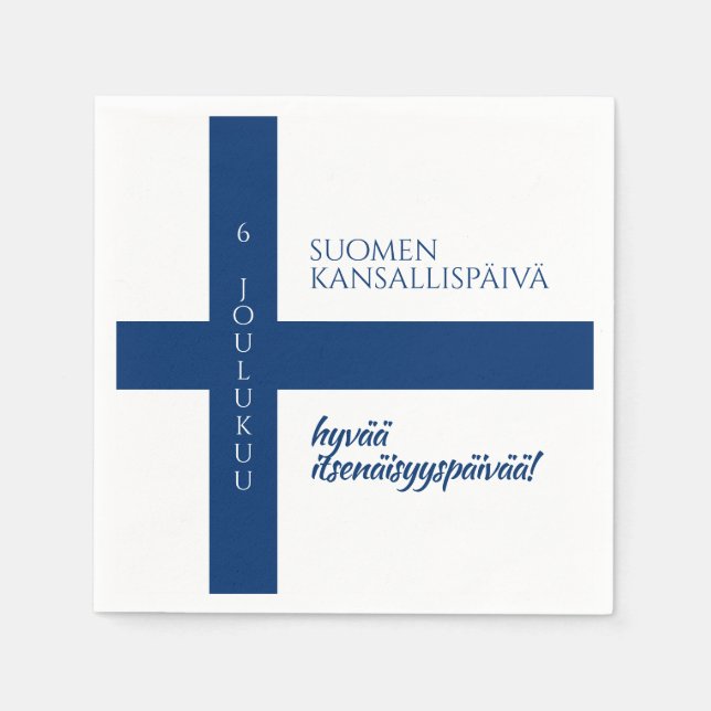 Guardanapo De Papel Suomen Kansallispäivä Bandeira do Dia Nacional da  (Frente)
