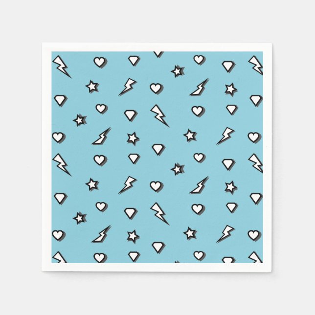 Guardanapo De Papel Super Herói Comic Patterno de Aniversário Napkin (Frente)