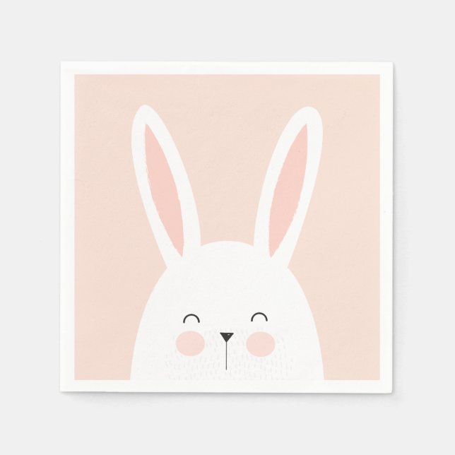 Guardanapo De Papel Super Kawaii Cute Easter Bunny. (Frente)