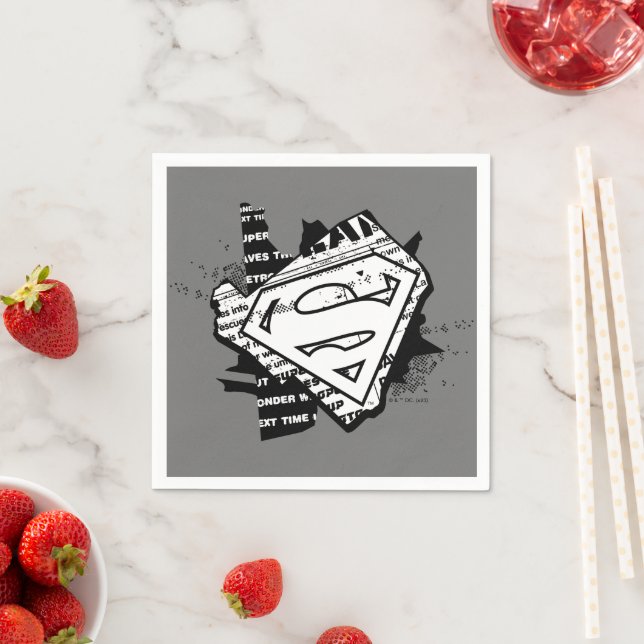 Guardanapo De Papel Supergirl Newsprint S-Shield (Insitu)