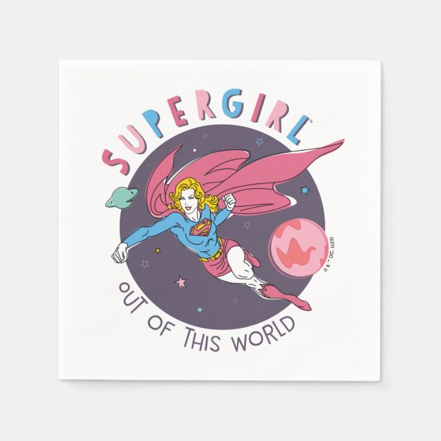 Guardanapo De Papel Supergirl Out Of This World Retro Graphic (Frente)