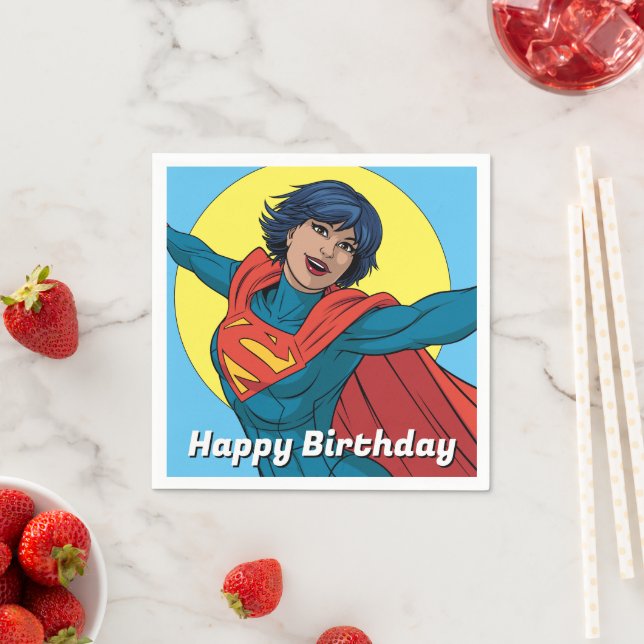 Guardanapo De Papel Supergirl voando com roupa azul (Insitu)
