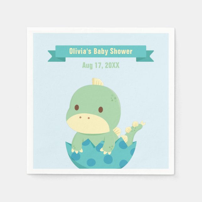 Guardanapo De Papel Suprimentos para Festa de Dinossauro Bebê Fofo Pro (Frente)
