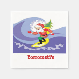 Guardanapo De Papel Surf em Santa Cláusula Personalizado Cocktail Napk