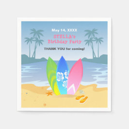 Guardanapo De Papel Surf Girly Festa de aniversário