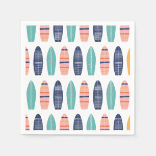 Guardanapo De Papel Surfs UP Pink Retro Beach van surfboards