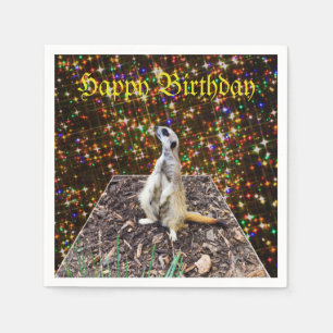 Guardanapo De Papel Suricata Em Fundo De Estrelas Brilhantes,