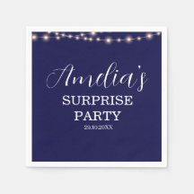 Surpresa de Aniversário com Luzes de Corda Azul-Ma