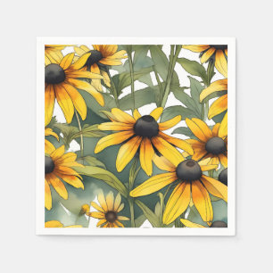 Guardanapo De Papel Susan Floral de olhos negros