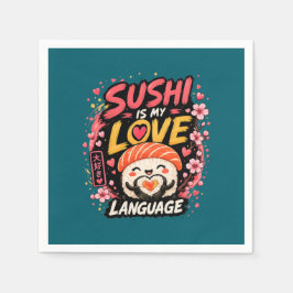 Guardanapo De Papel Sushi É Minha Linguagem do Amor –Sushi Kawaii Fofo