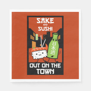 Guardanapo De Papel Sushi E Sake Foodies Napkin