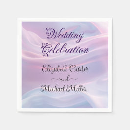 Guardanapo De Papel Sussurros de Seda: Pastel Sonhador Onda Azul Rosa